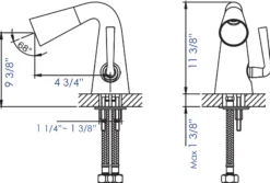 ALFI Polished Chrome Single Hole Tall Cone Waterfall Bathroom Faucet, AB1792-PC