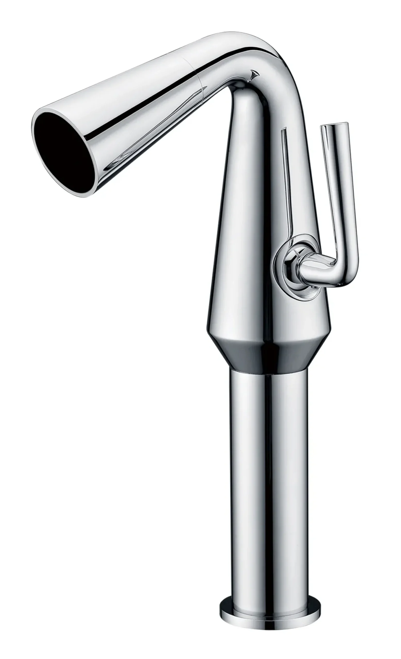 ALFI Polished Chrome Single Hole Tall Cone Waterfall Bathroom Faucet, AB1792-PC