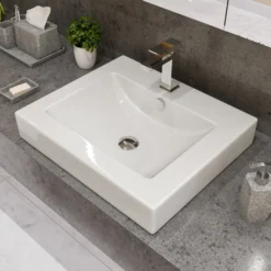ALFI Polished Chrome Square Single Lever Bathroom Faucet, AB1229-PC
