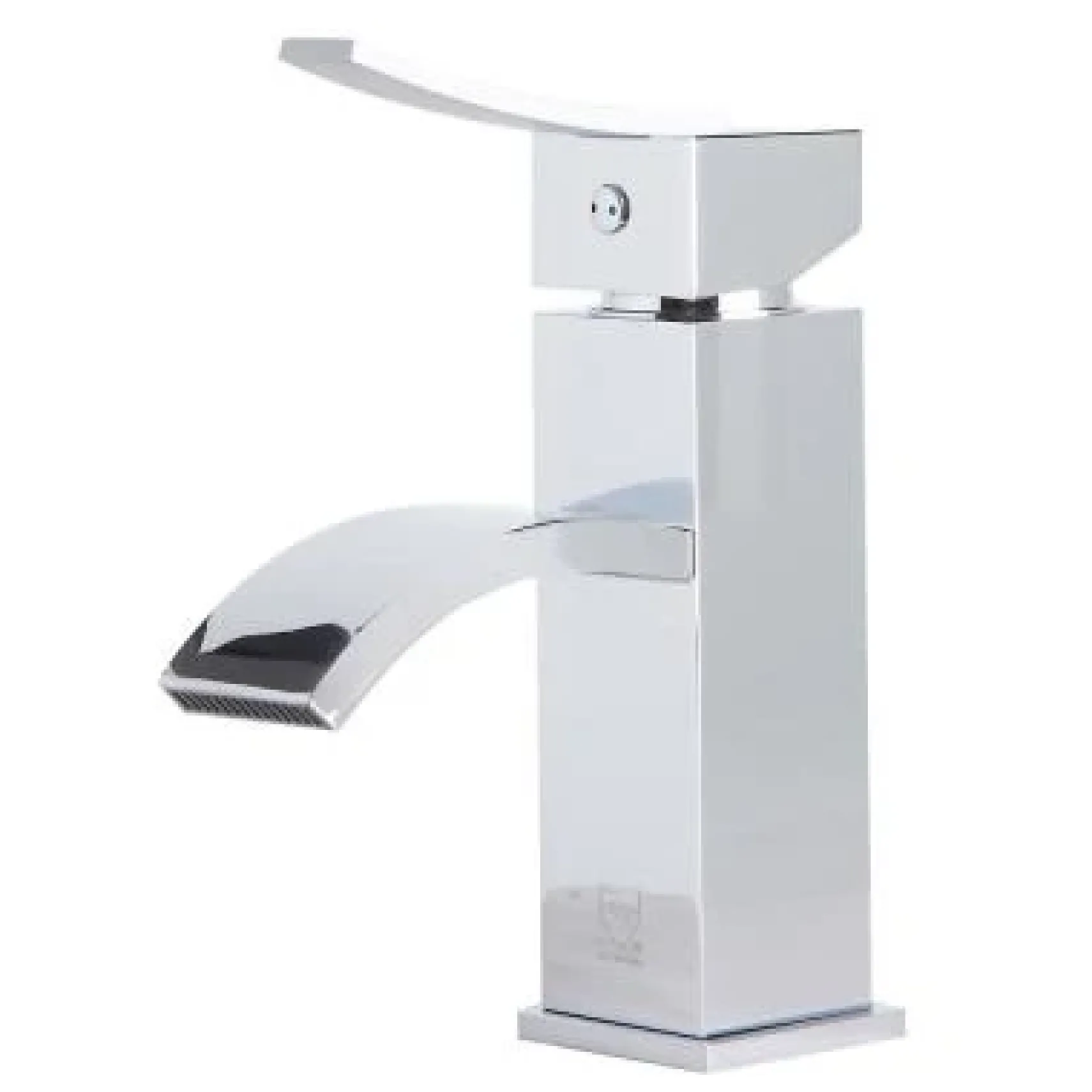 ALFI Polished Chrome Square Body Curved Spout Single Lever Bathroom Faucet, AB1258-PC