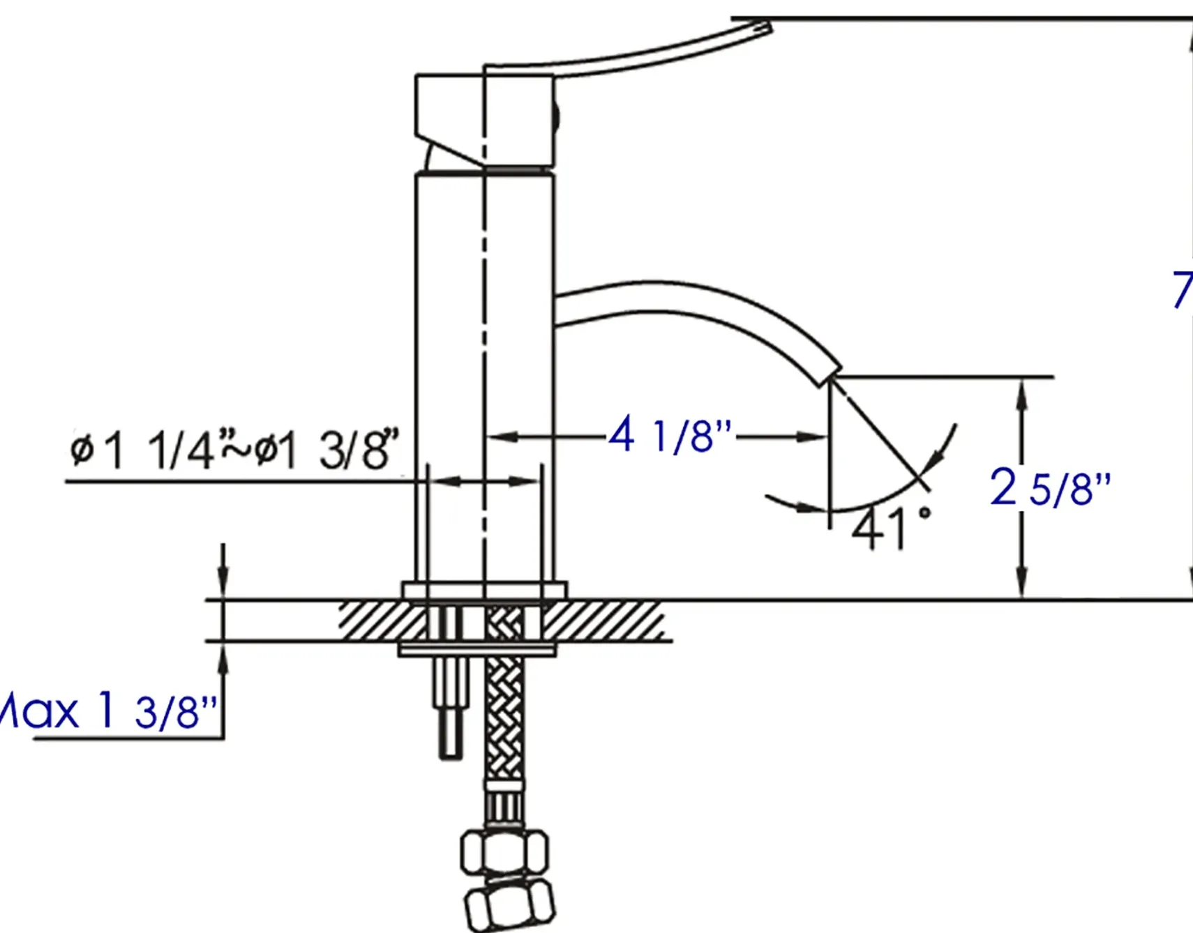 ALFI Polished Chrome Square Body Curved Spout Single Lever Bathroom Faucet, AB1258-PC
