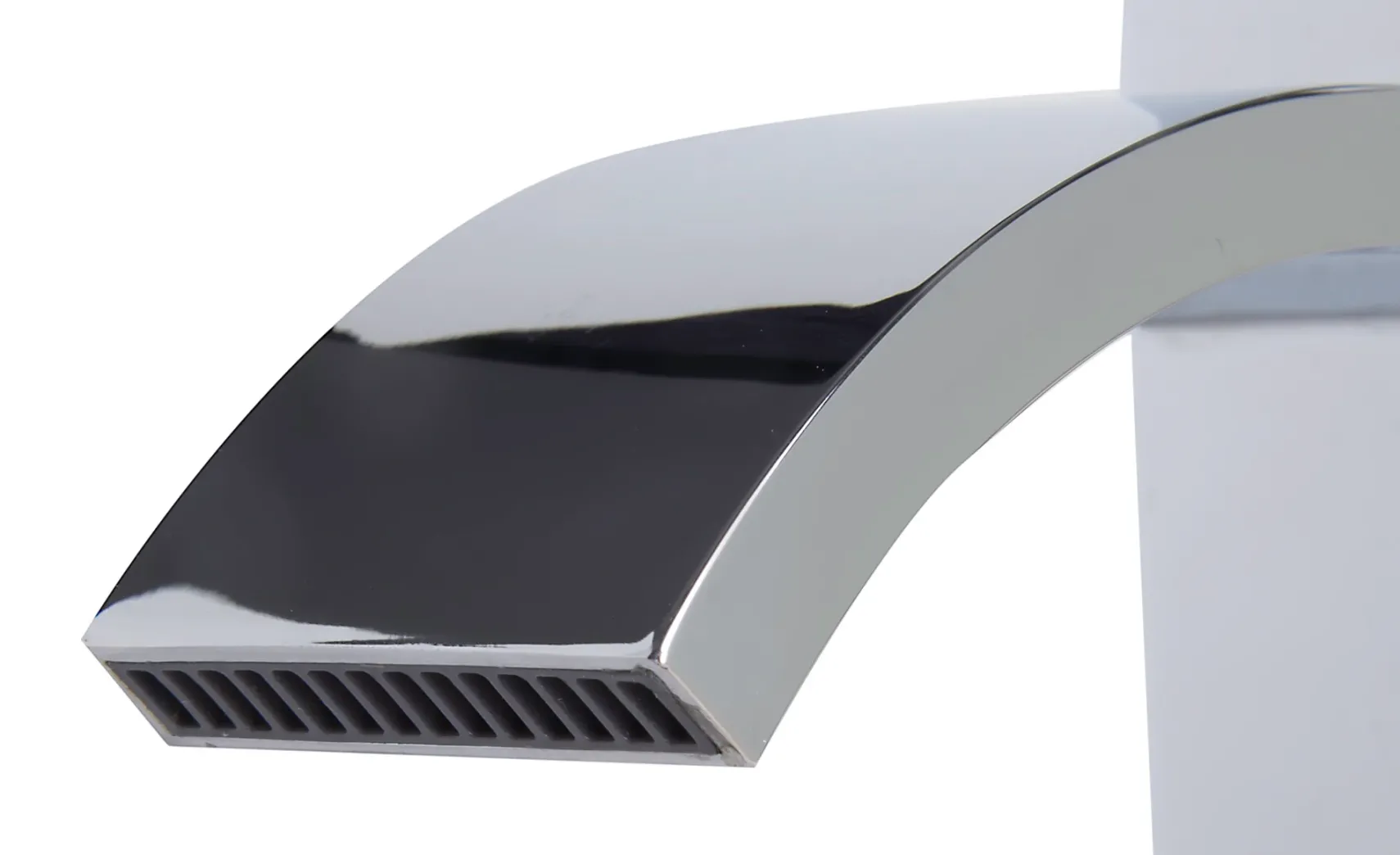 ALFI Polished Chrome Square Body Curved Spout Single Lever Bathroom Faucet, AB1258-PC