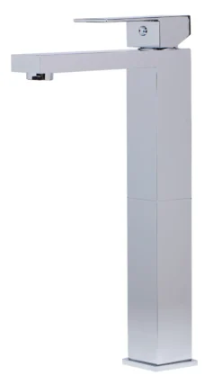 ALFI Polished Chrome Tall Square Single Lever Bathroom Faucet, AB1129-PC