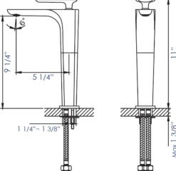 ALFI Polished Chrome Tall Single Hole Modern Bathroom Faucet, AB1778-PC