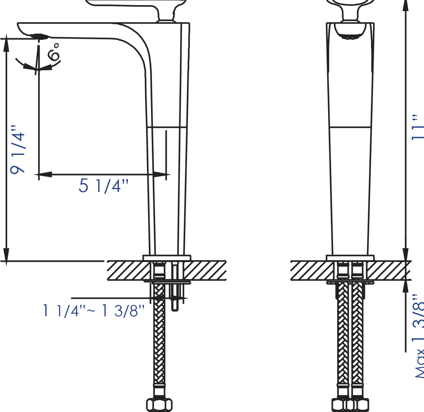 ALFI Polished Chrome Tall Single Hole Modern Bathroom Faucet, AB1778-PC