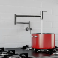 ALFI Polished Stainless Steel Retractable Pot Filler Faucet, AB5019-PSS