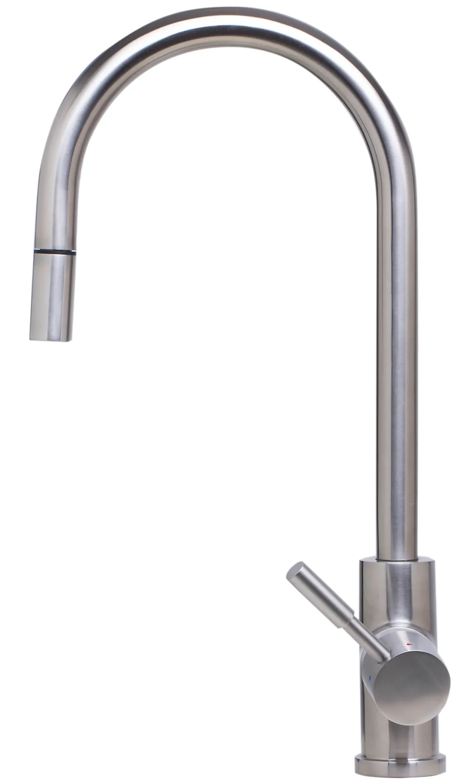 ALFI Solid Brushed Stainless Steel Single Hole Pull Down Kitchen Faucet, AB2028-BSS