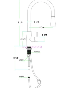 ALFI Solid Brushed Stainless Steel Pull Down Single Hole Kitchen Faucet, AB2034-BSS
