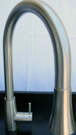 ALFI Solid Brushed Stainless Steel Pull Down Single Hole Kitchen Faucet, AB2034-BSS