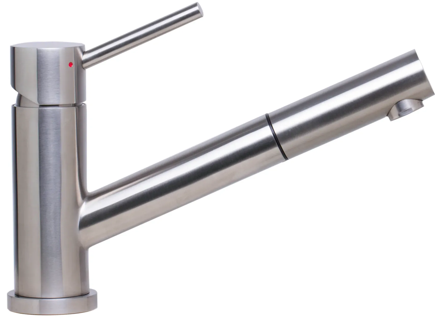 ALFI Solid Brushed Stainless Steel Pull Out Single Hole Kitchen Faucet, AB2025-BSS