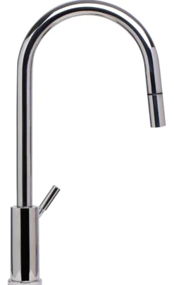 ALFI Solid Polished Stainless Steel Single Hole Pull Down Kitchen Faucet, AB2028-PSS