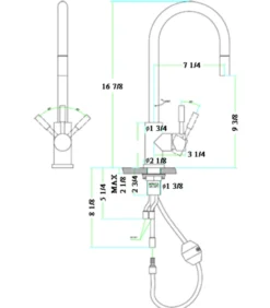 ALFI Solid Polished Stainless Steel Single Hole Pull Down Kitchen Faucet, AB2028-PSS