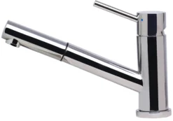ALFI Solid Polished Stainless Steel Pull Out Single Hole Kitchen Faucet, AB2025-PSS
