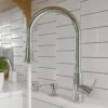 ALFI Solid Polished Stainless Steel Pull Down Single Hole Kitchen Faucet, AB2034-PSS