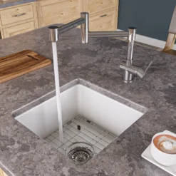 ALFI Solid Polished Stainless Steel Retractable Single Hole Kitchen Faucet, AB2038-PSS