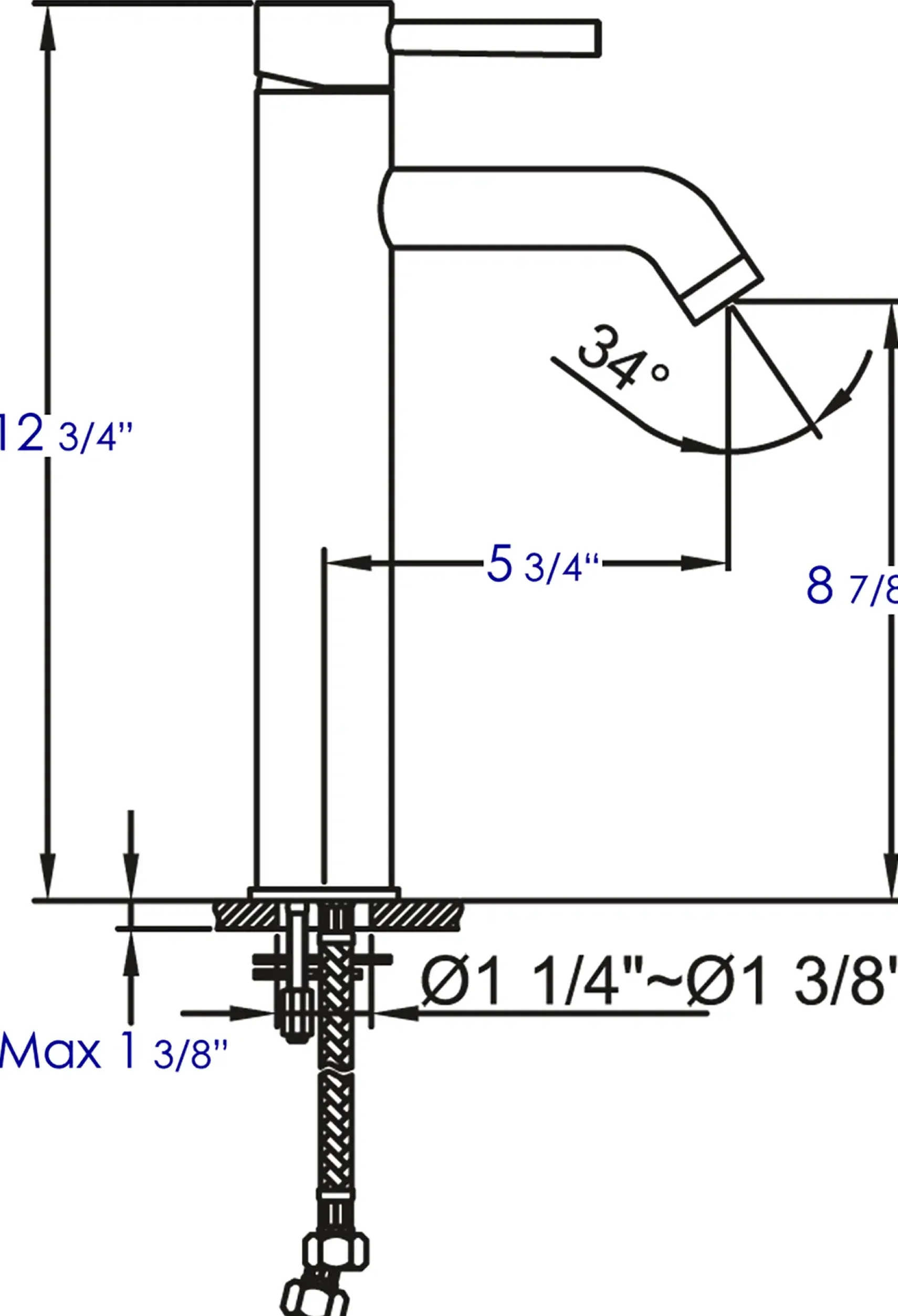 ALFI Tall Brushed Nickel Single Lever Bathroom Faucet, AB1023-BN