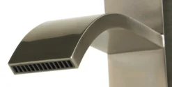 ALFI Tall Brushed Nickel Tall Square Body Curved Spout Single Lever Bathroom Faucet, AB1158-BN