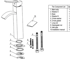ALFI Tall Brushed Nickel Tall Square Body Curved Spout Single Lever Bathroom Faucet, AB1158-BN