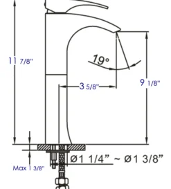 ALFI Tall Polished Chrome Single Lever Bathroom Faucet, AB1587-PC