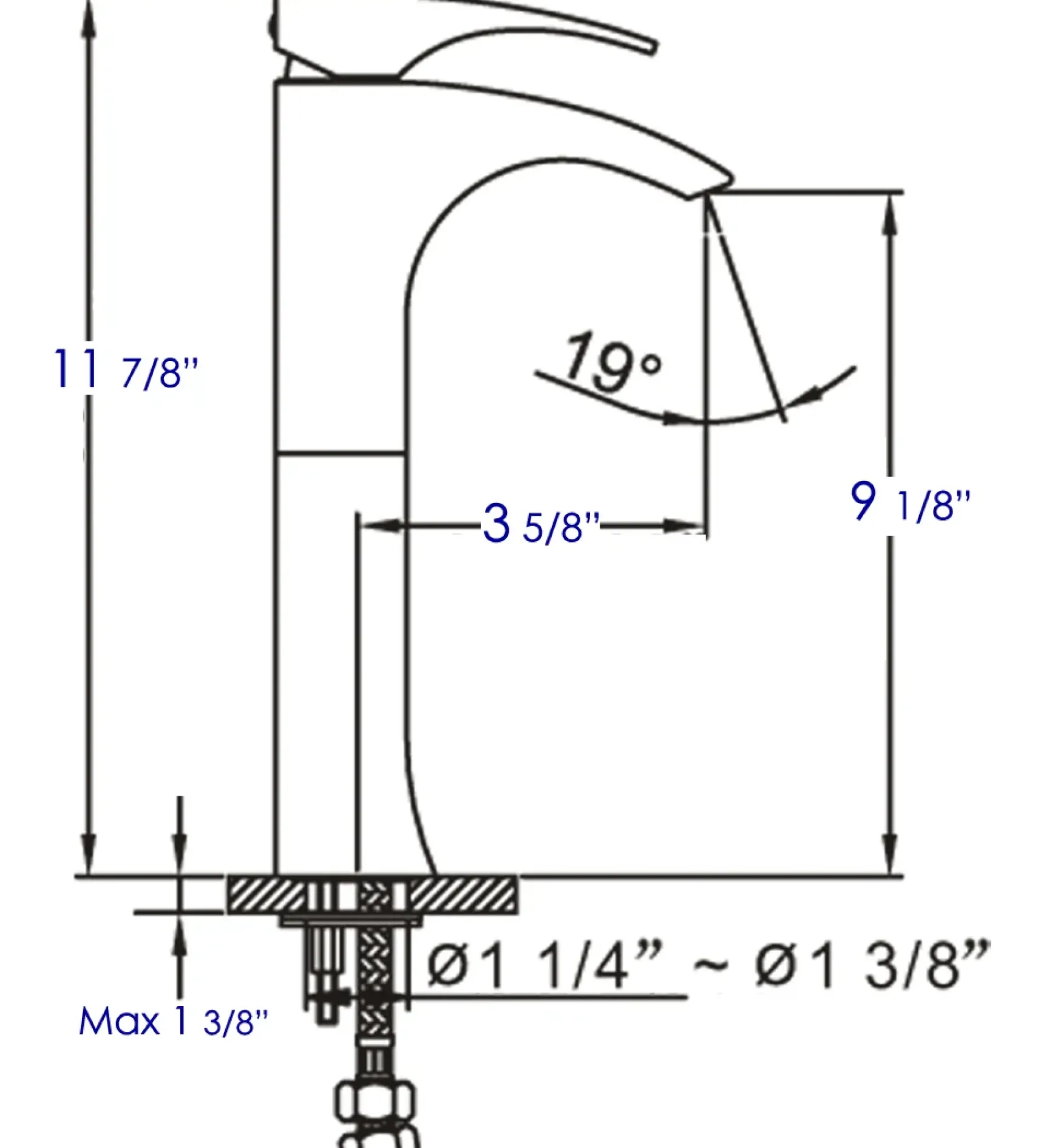 ALFI Tall Polished Chrome Single Lever Bathroom Faucet, AB1587-PC