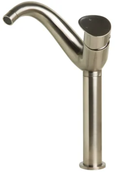 ALFI Tall Wave Brushed Nickel Single Lever Bathroom Faucet, AB1570-BN