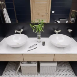 ALFI Tall Wave Brushed Nickel Single Lever Bathroom Faucet, AB1570-BN