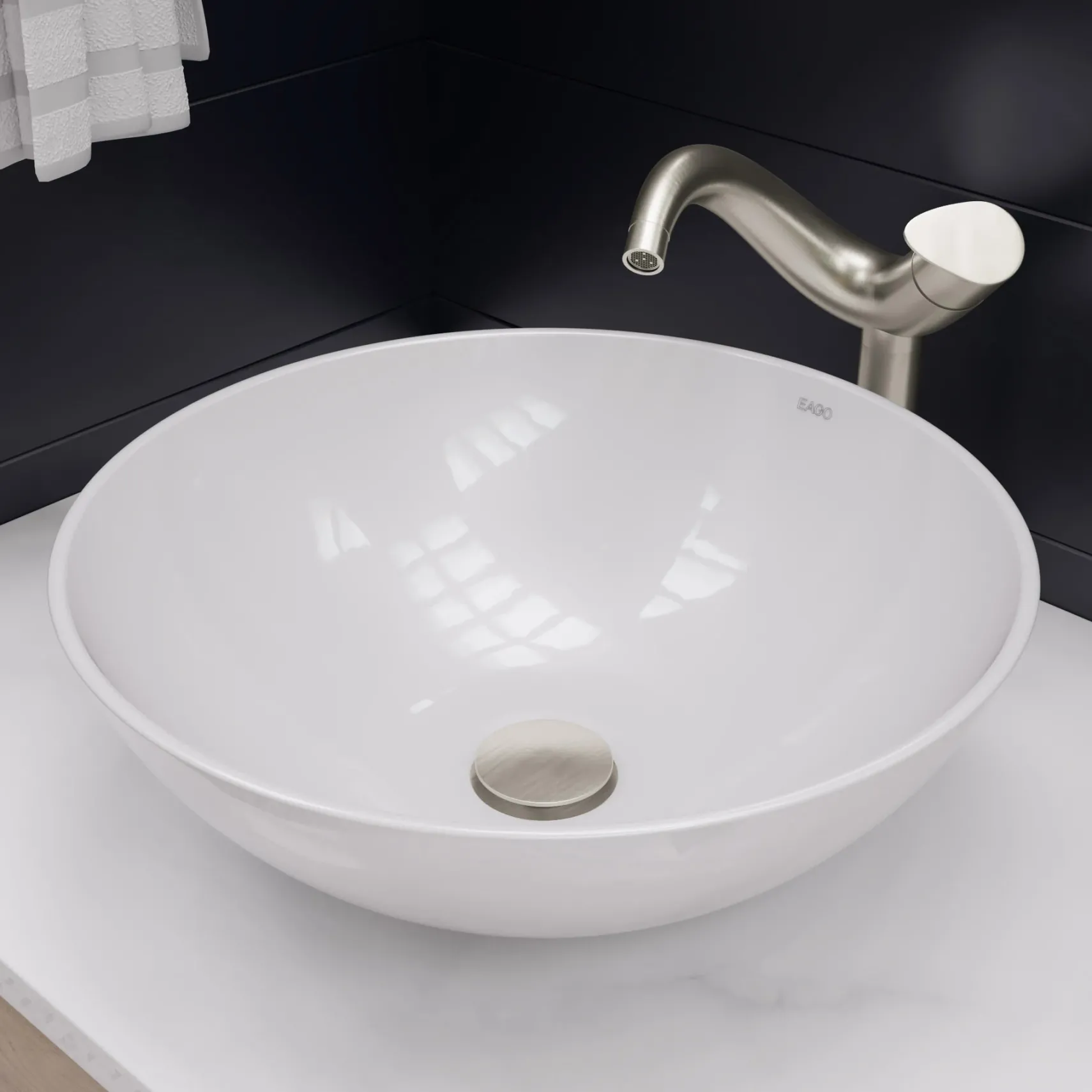 ALFI Tall Wave Brushed Nickel Single Lever Bathroom Faucet, AB1570-BN