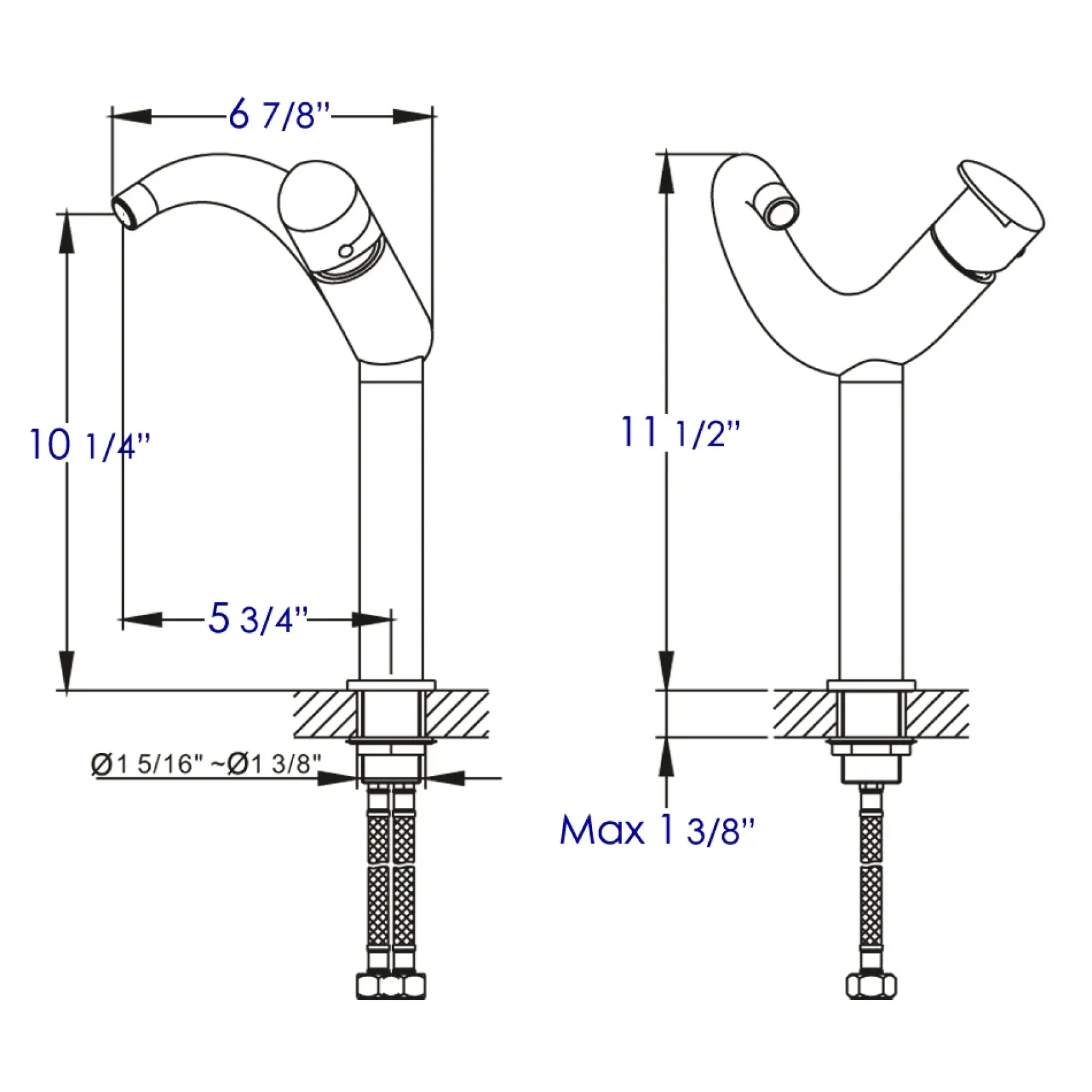 ALFI Tall Wave Polished Chrome Single Lever Bathroom Faucet, AB1570-PC