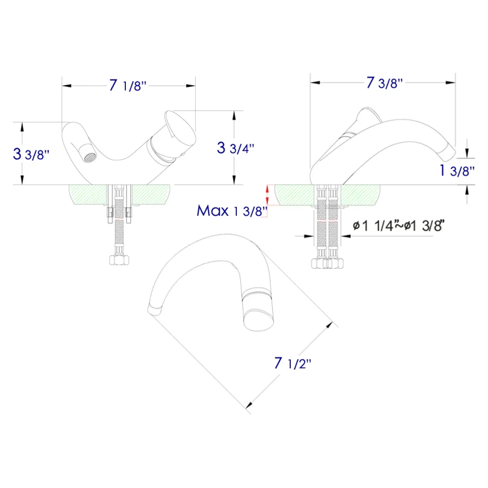 ALFI Wave Polished Chrome Single Lever Bathroom Faucet, AB1572-PC