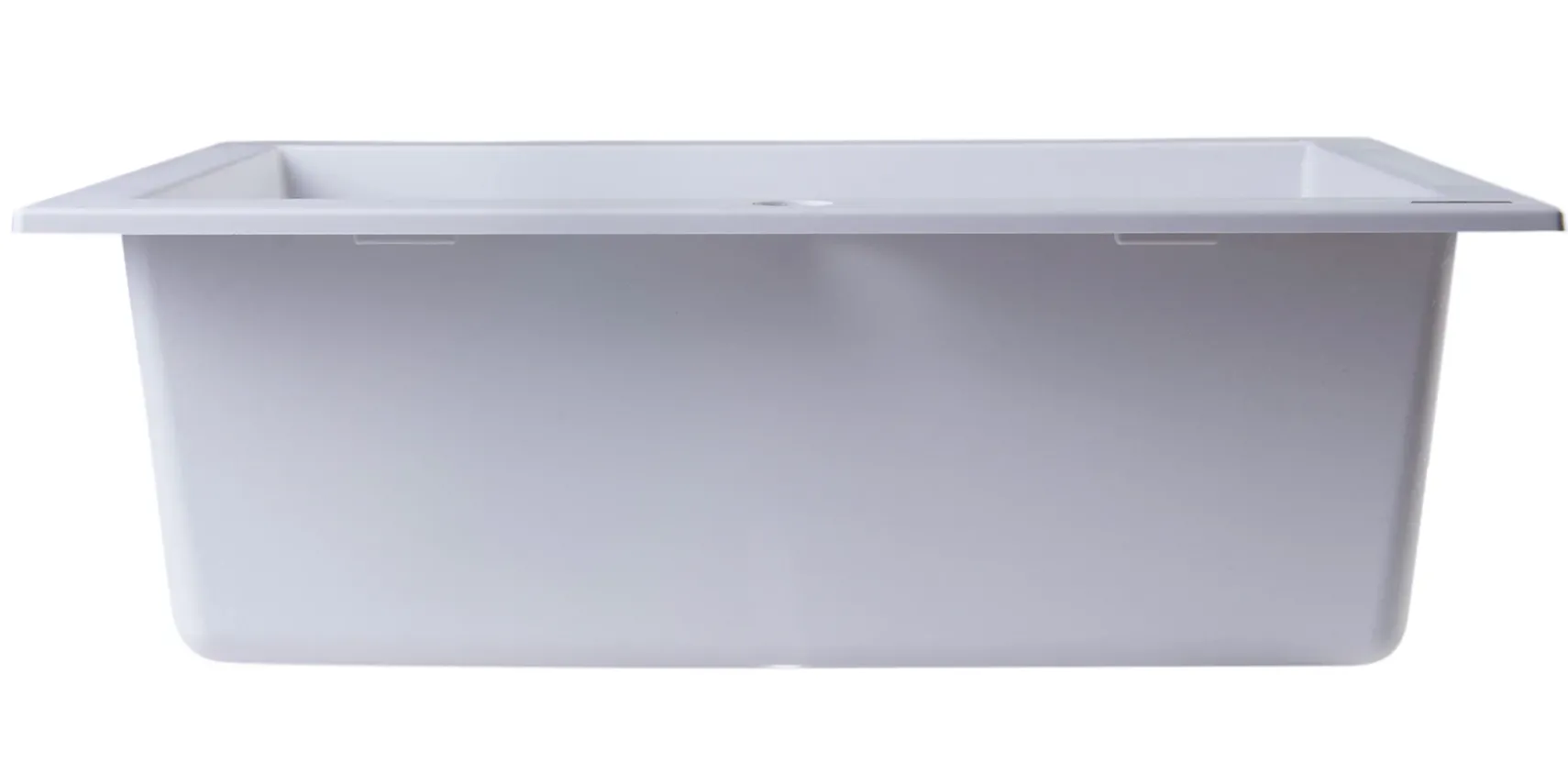 ALFI White 24" Drop-In Single Bowl Granite Composite Kitchen Sink, AB2420DI-W