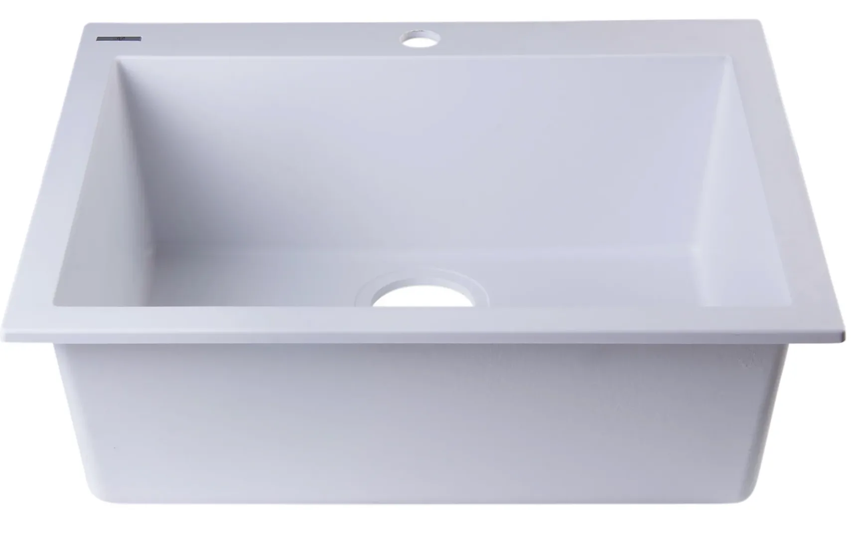 ALFI White 24" Drop-In Single Bowl Granite Composite Kitchen Sink, AB2420DI-W