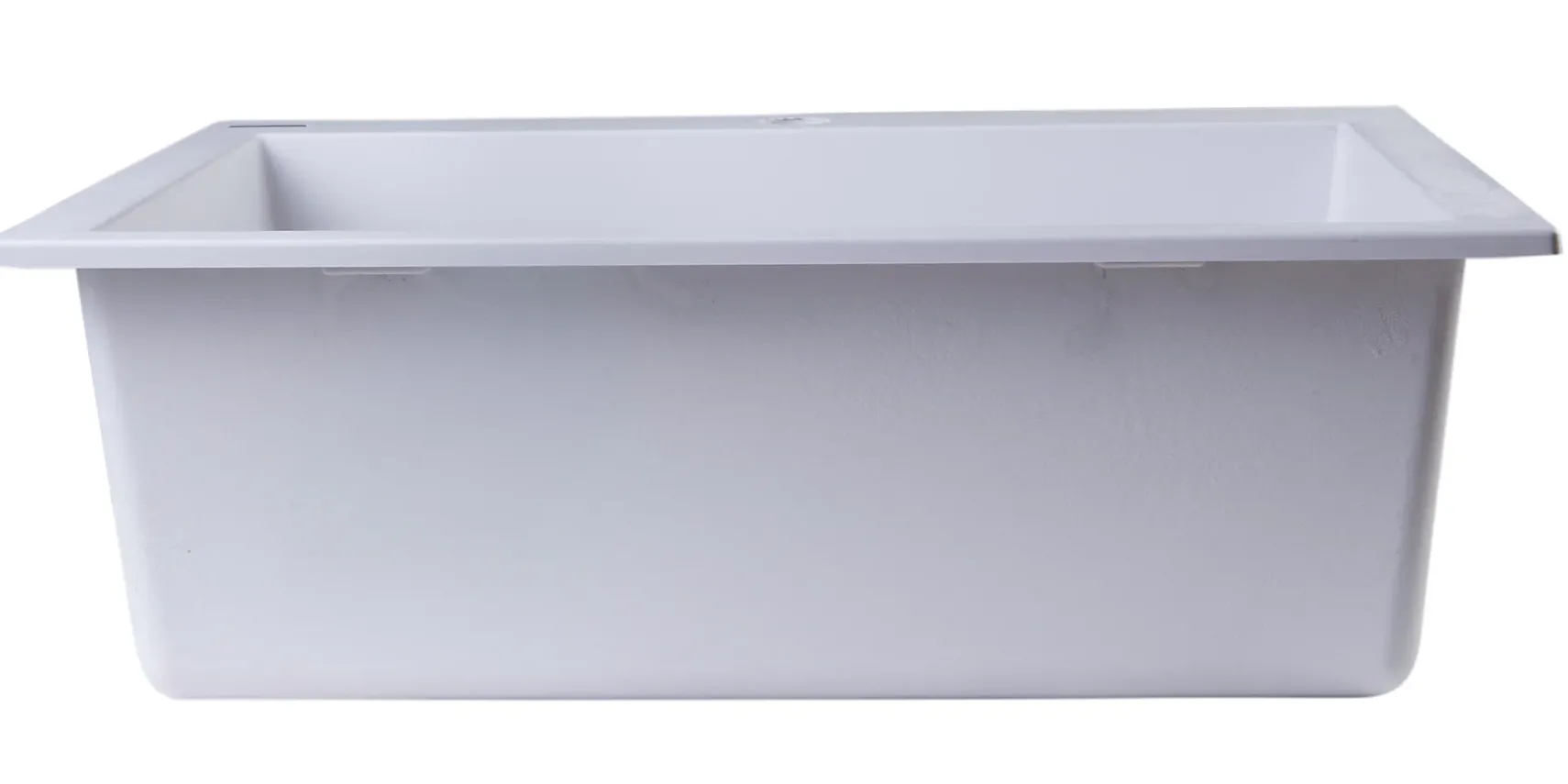 ALFI White 24" Drop-In Single Bowl Granite Composite Kitchen Sink, AB2420DI-W