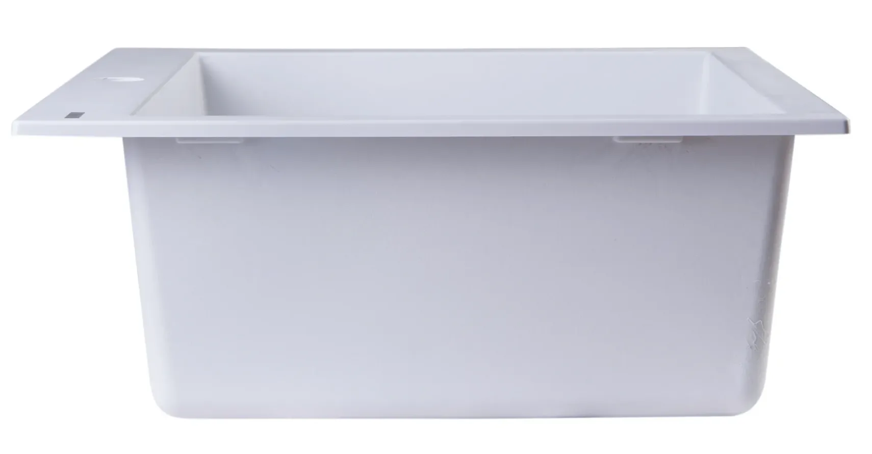 ALFI White 24" Drop-In Single Bowl Granite Composite Kitchen Sink, AB2420DI-W