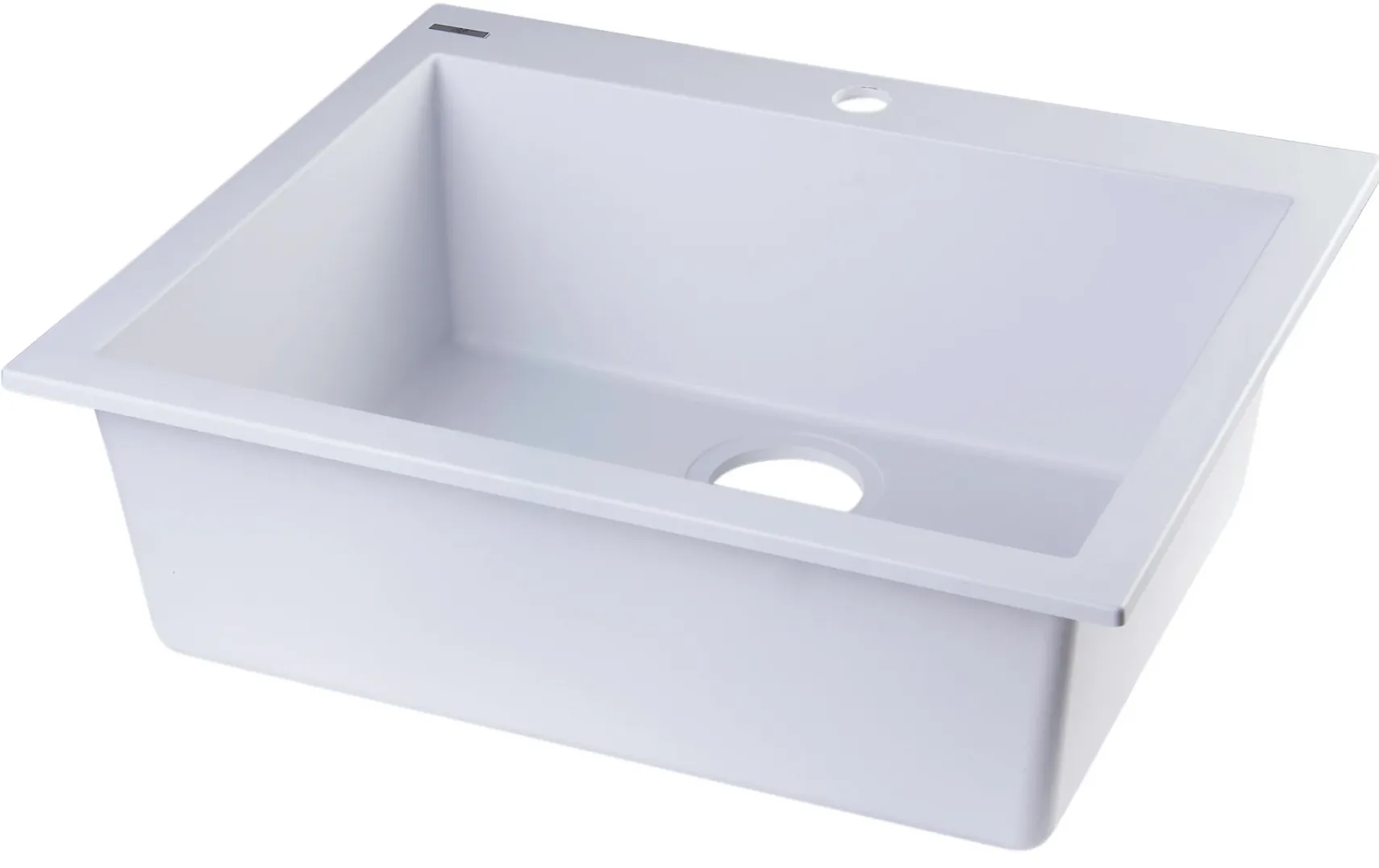 ALFI White 24" Drop-In Single Bowl Granite Composite Kitchen Sink, AB2420DI-W