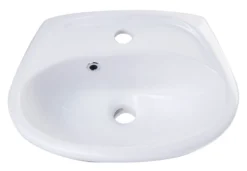 ALFI White Small Porcelain Wall Mount Basin with Overflow, AB106