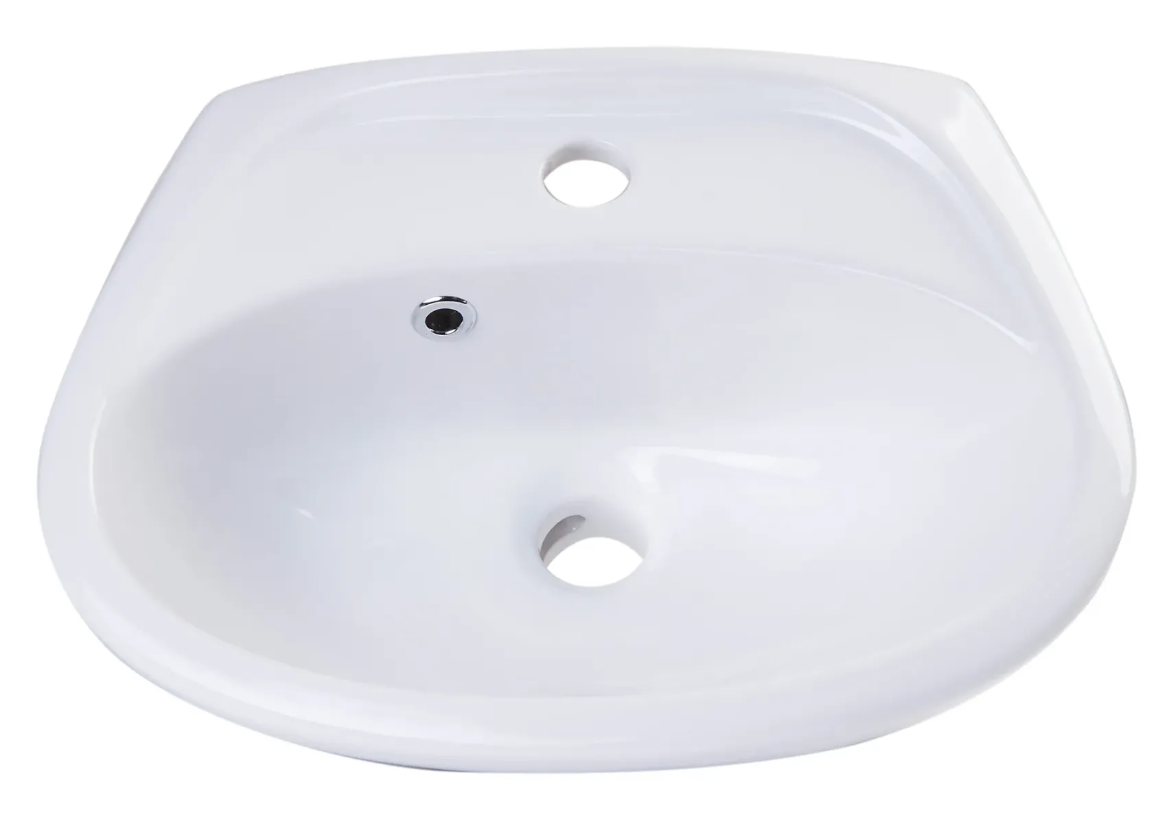 ALFI White Small Porcelain Wall Mount Basin with Overflow, AB106