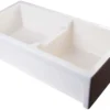 ALFI 36" Arched Double Bowl Thick Wall Fireclay Farmhouse Sink, Biscuit, AB3618ARCH-B