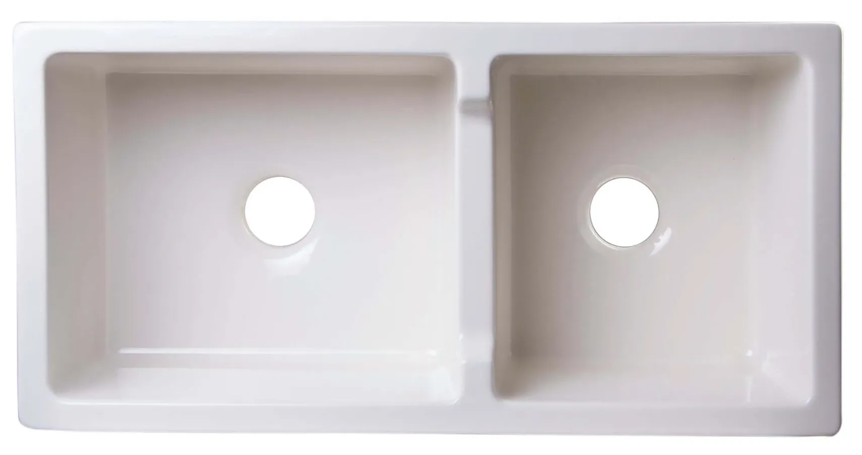 ALFI 36" Arched Double Bowl Thick Wall Fireclay Farmhouse Sink, Biscuit, AB3618ARCH-B