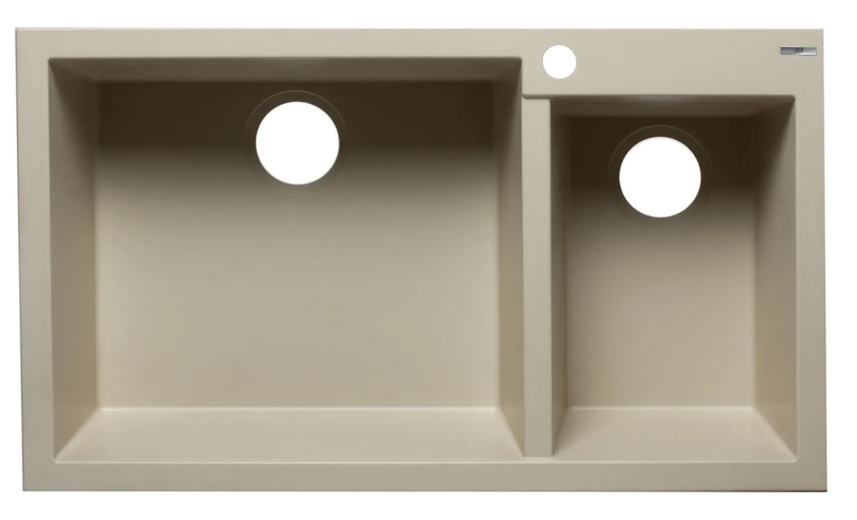 ALFI Biscuit 34" Double Bowl Drop In Granite Composite Kitchen Sink, AB3319DI-B