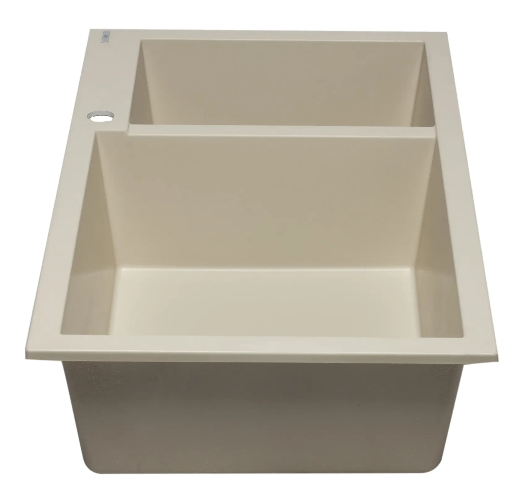 ALFI Biscuit 34" Double Bowl Drop In Granite Composite Kitchen Sink, AB3319DI-B