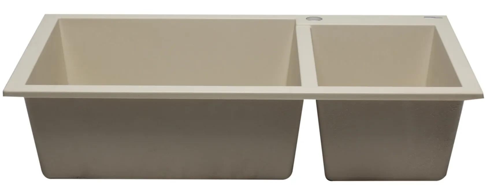 ALFI Biscuit 34" Double Bowl Drop In Granite Composite Kitchen Sink, AB3319DI-B