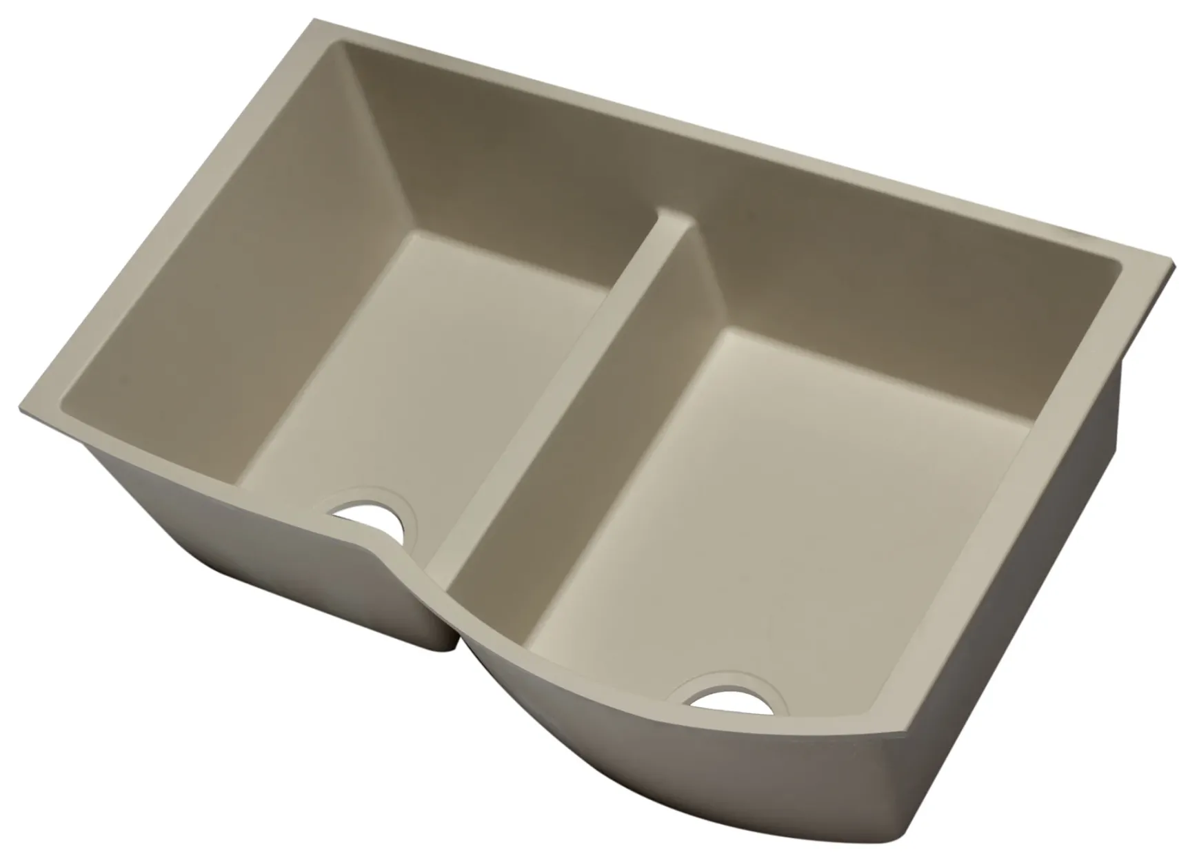 ALFI Biscuit 33" Double Bowl Undermount Granite Composite Kitchen Sink, AB3320UM-B