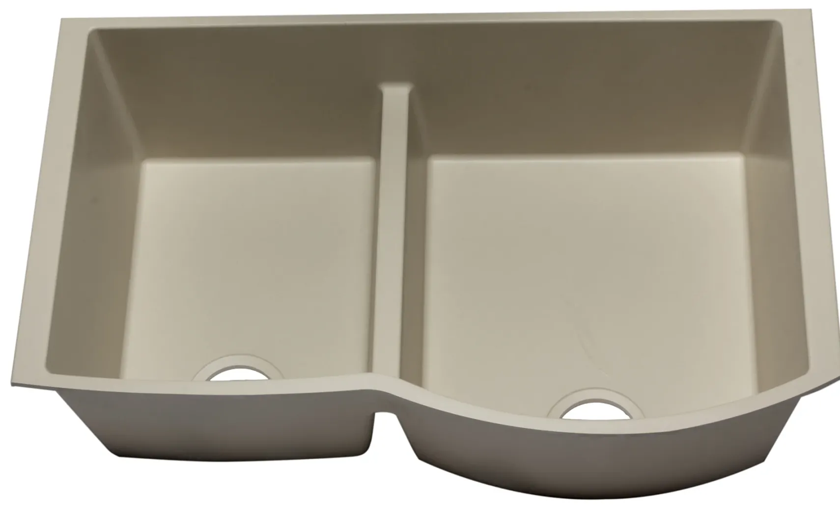 ALFI Biscuit 33" Double Bowl Undermount Granite Composite Kitchen Sink, AB3320UM-B