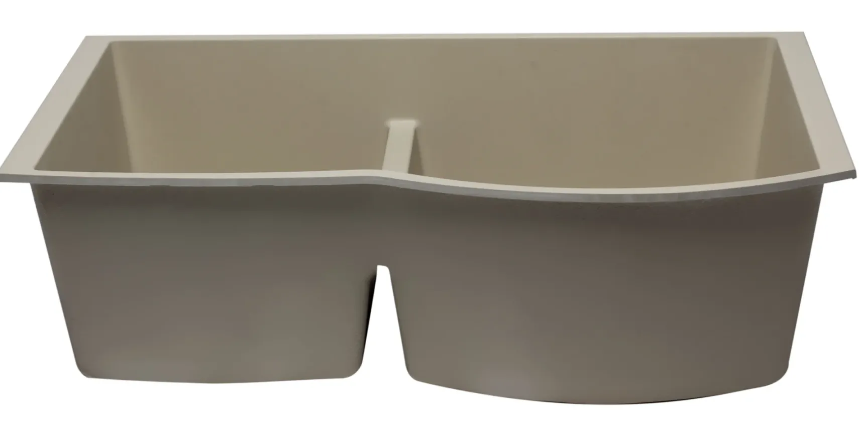 ALFI Biscuit 33" Double Bowl Undermount Granite Composite Kitchen Sink, AB3320UM-B