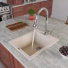 ALFI Biscuit 17" Drop-In Rectangular Granite Composite Kitchen Prep Sink, AB1720DI-B