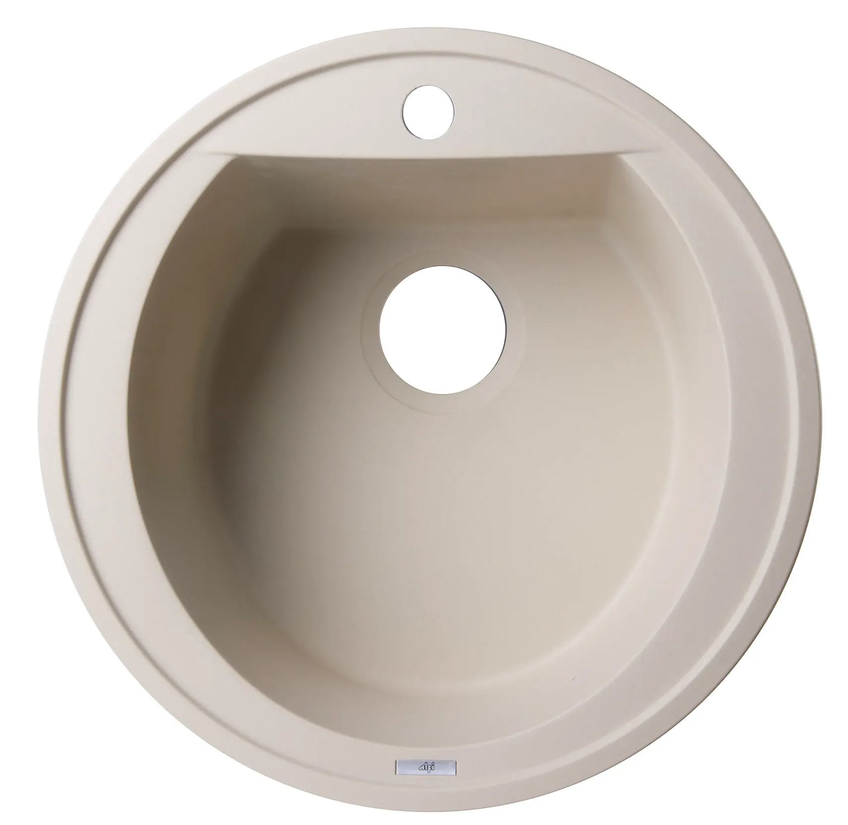 ALFI Biscuit 20" Drop-In Round Granite Composite Kitchen Prep Sink, AB2020DI-B