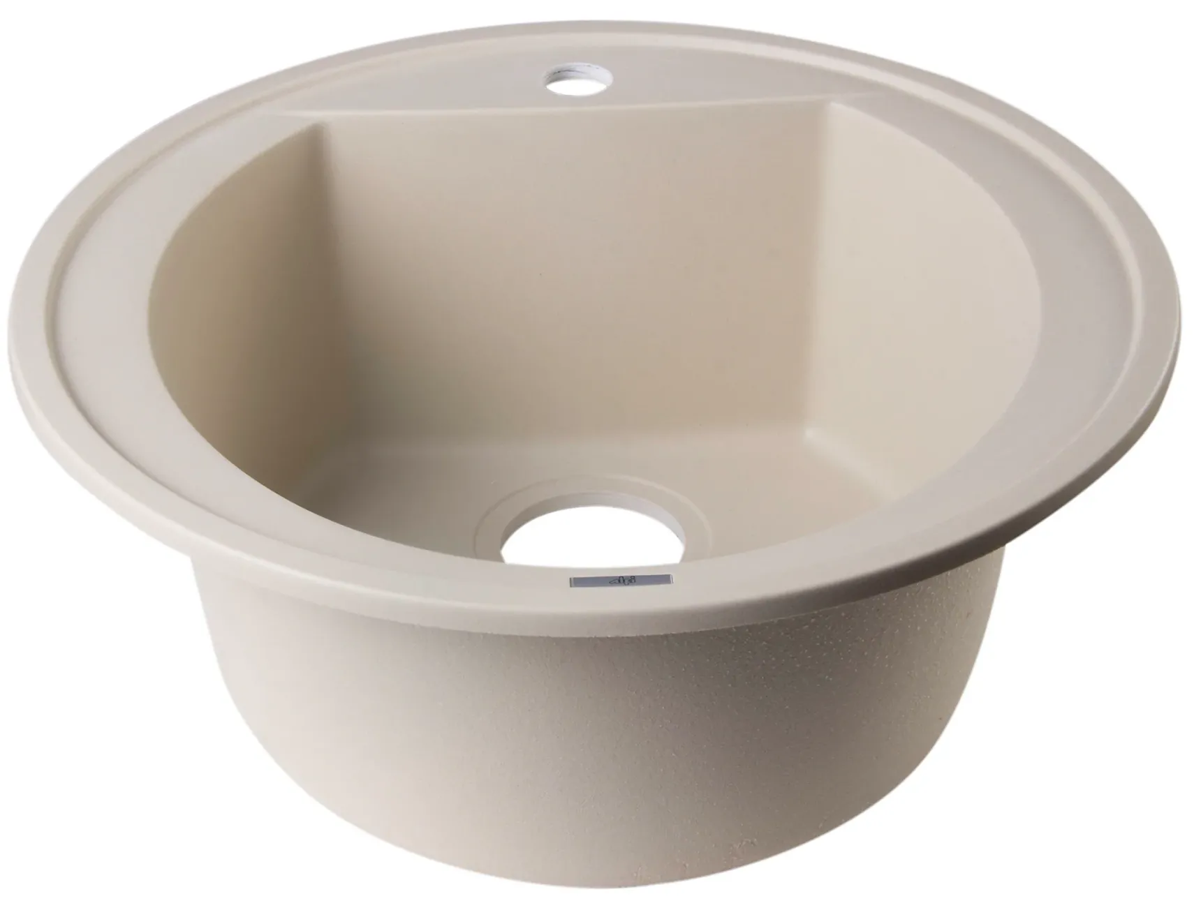 ALFI Biscuit 20" Drop-In Round Granite Composite Kitchen Prep Sink, AB2020DI-B