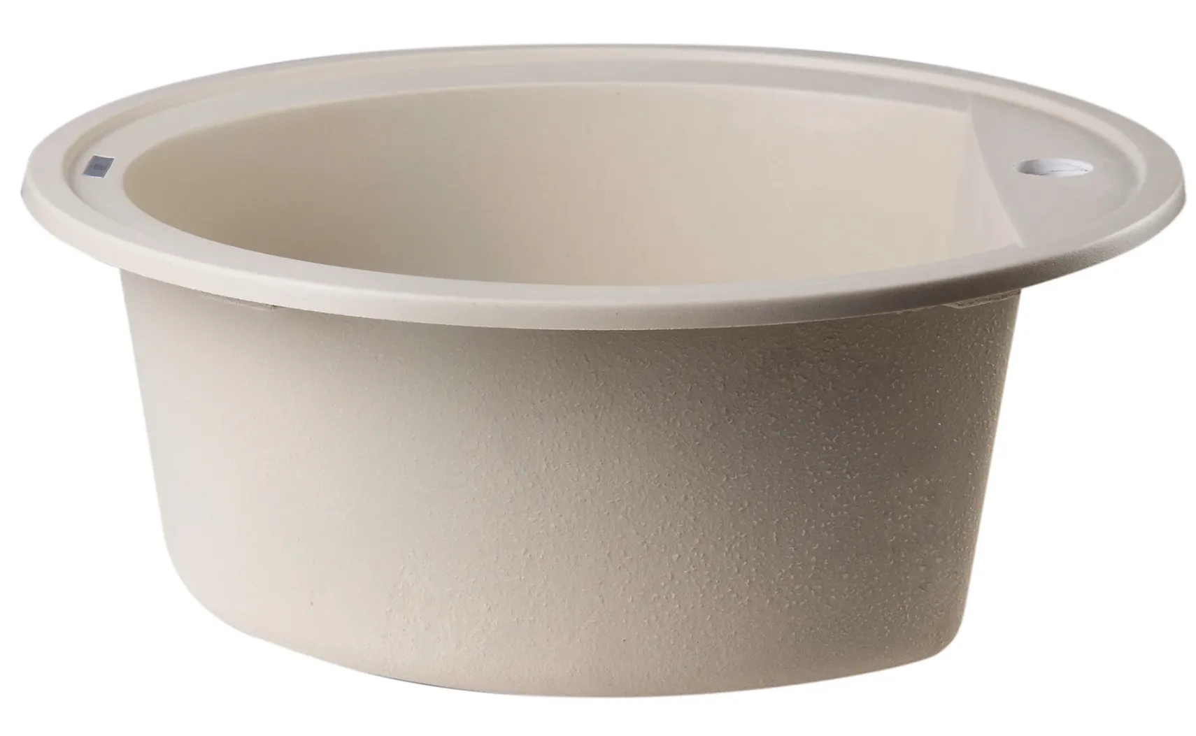 ALFI Biscuit 20" Drop-In Round Granite Composite Kitchen Prep Sink, AB2020DI-B