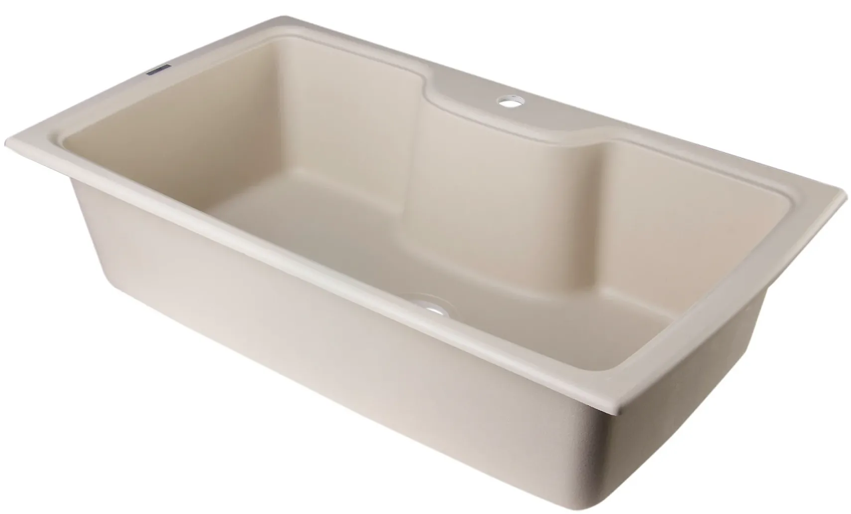 ALFI Biscuit 35" Drop-In Single Bowl Granite Composite Kitchen Sink, AB3520DI-B
