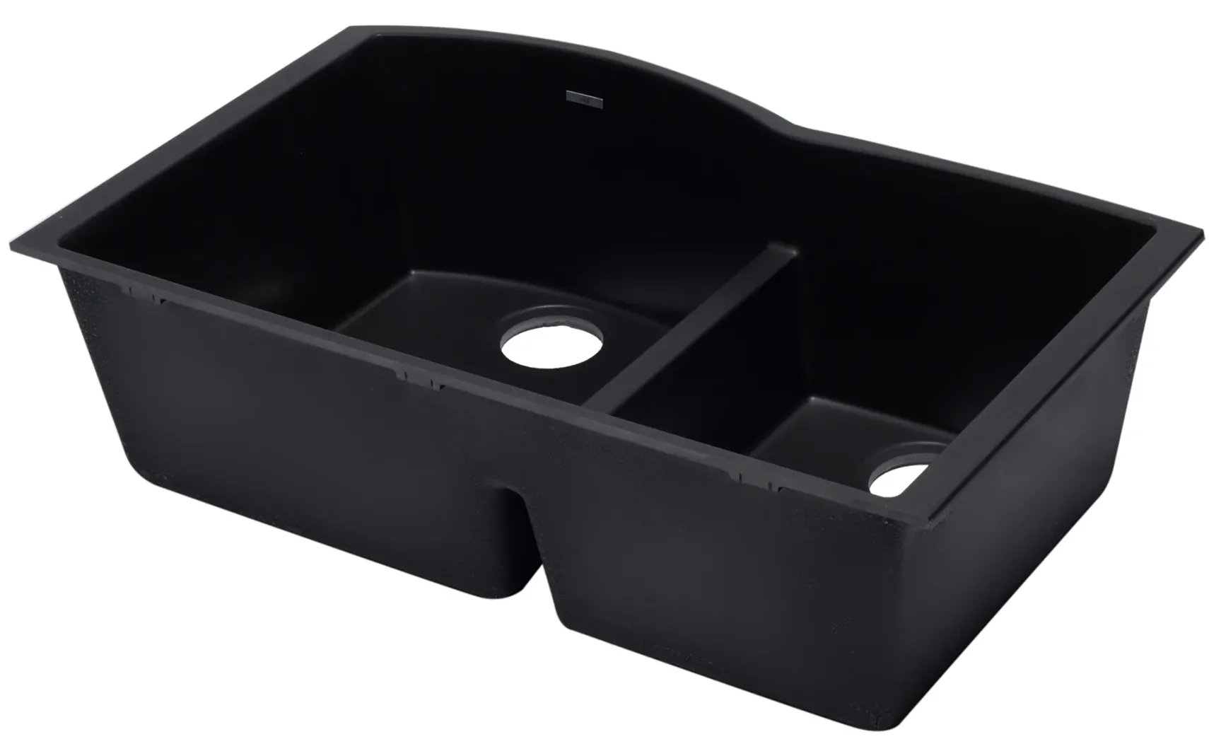 ALFI Black 33" Double Bowl Undermount Granite Composite Kitchen Sink, AB3320UM-BLA